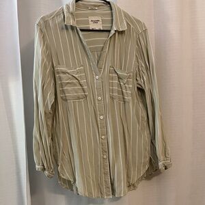 Abercrombie & Fitch Olive Striped Shirt